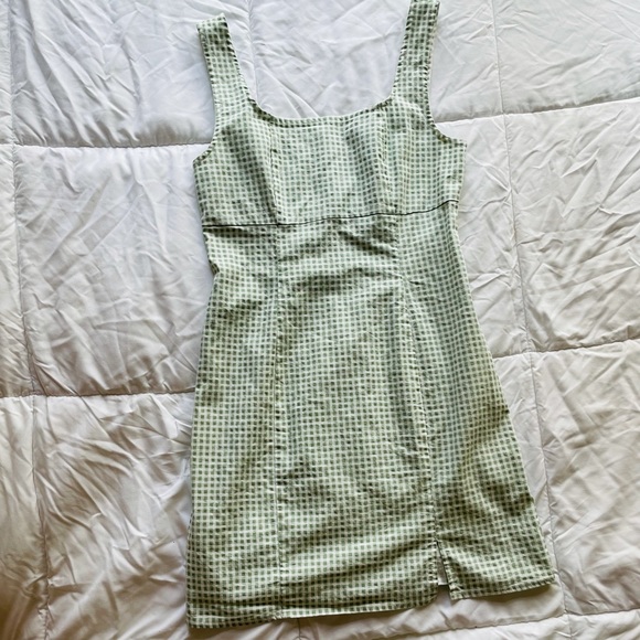 lulu’s Green & White Gingham Sleeveless Mini Dress 🌷xs - Picture 4 of 11